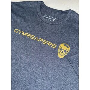 Gymreapers Mens 3X Blue Gold Skull Logo Graphic Gym Training T-Shirt